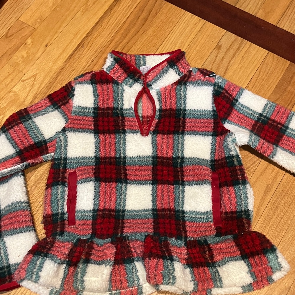 Gymboree Red and White Plaid Kids Sweater bb 4-25